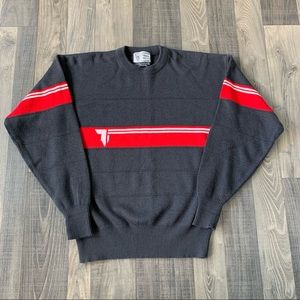VTG Tyrolia By Head Wool Blend Striped Ski Sweater